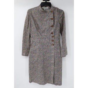 Morgane‎ le fay dress womens XS floral cotton long sleeve side button front